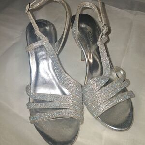 Elegant Silver Glitter Heels